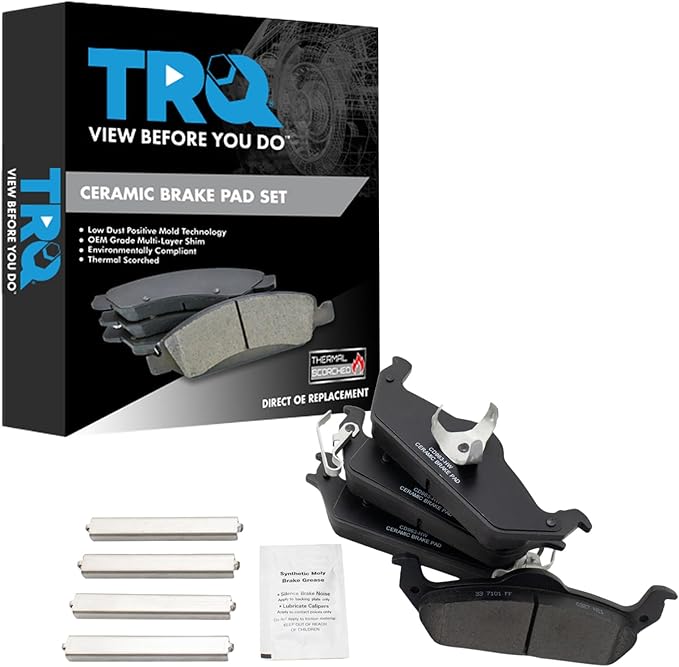 TRQ Rear Brake Pads Ceramic Compatible with 2003-2004 Dodge Dakota