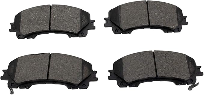 TRQ Front Brake Pads Ceramic Hardware Wear Sensor Compatible with 2014-2024 Infiniti Q50 2017-2022 Q60 2016-2022 QX50 2022-2024 QX55 2014-2019 Nissan Rogue