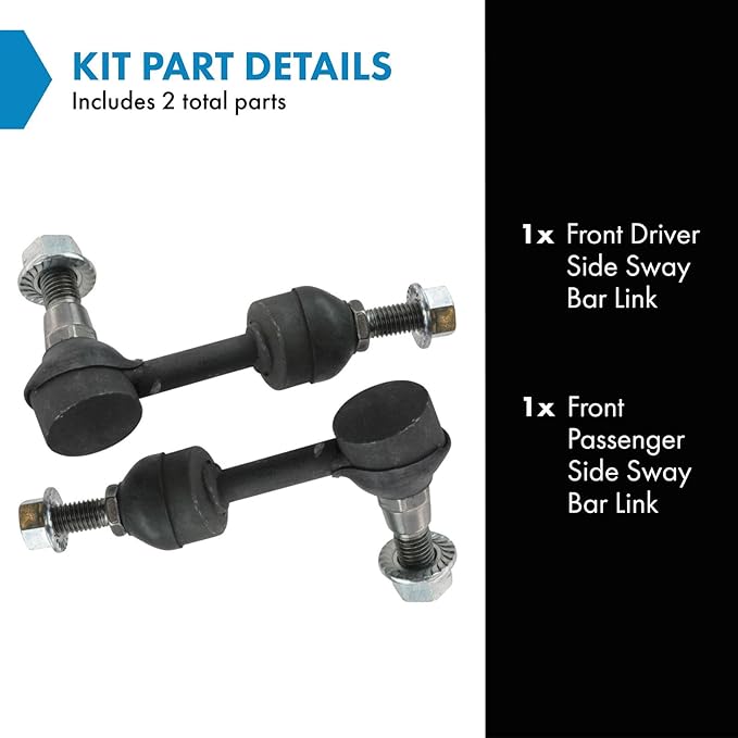 TRQ Front Driver and Passenger Side Sway Bar Link Set 2 Piece Compatible with 2005 Ford F150 Truck Rear Wheel Drive To 11/28/04 Production Date 2004 F150 Truck with New Body Style Rear Wheel Drive