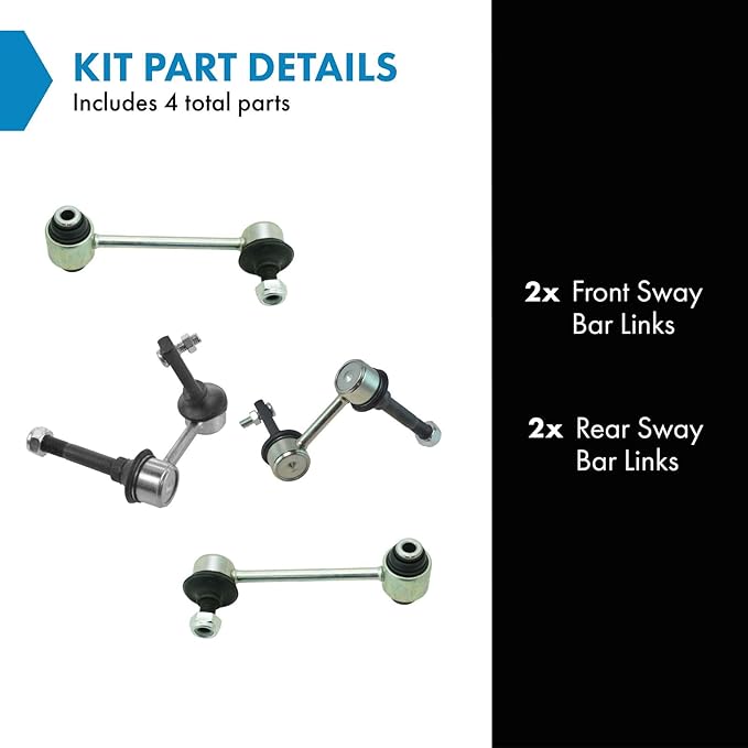 TRQ Front and Rear Sway Bar Link Set 4 Piece Compatible with 1998-2005 Lexus GS300 1998-2000 GS400 2001-2005 GS430 2002-2010 SC430