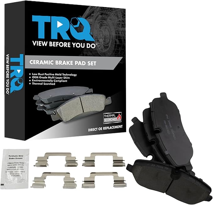 TRQ Front Brake Pads Ceramic Compatible with 2005-2009 Land Rover LR3 2006-2009 Range Sport