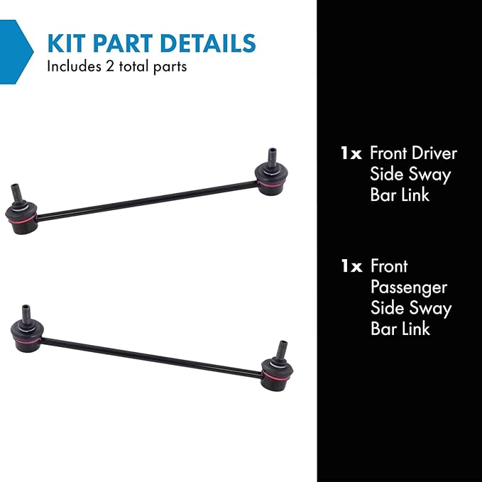 TRQ Front Sway Bar Stabilizer Link Set Compatible with 2007-2008 Honda Fit