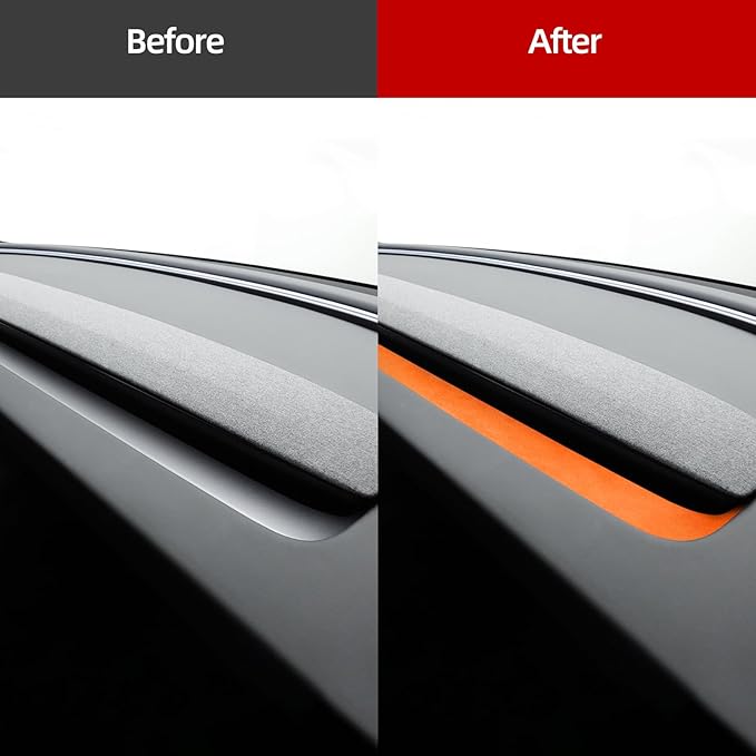 Betterhumz Car Dashboard Panel Trim for Tesla Model 3 M3 Highland 2026 2024 2025 Center Console Front Air Condition Vent Cover Sticker Moulding Tuning Accessories (for Alcantara Orange)