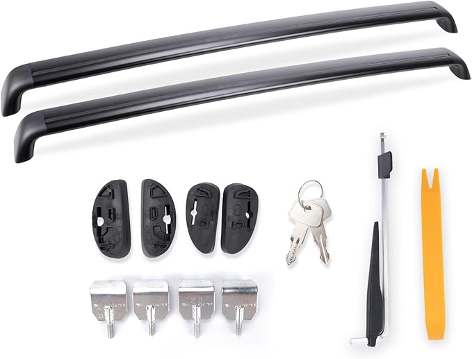 2PCS Cross Bar Roof Racks Compatible with 2021-2026 Tesla Model Y Juniper, 176LB Load Capacity, Lockable Luggage Cargo Rails Carrier Accessories Fits Bikes Kayaks Ski Tent Roof Box