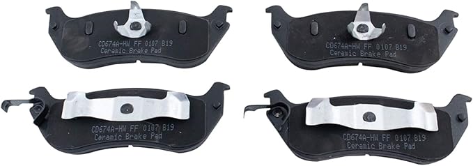TRQ Rear Brake Pads Ceramic Compatible with 1996-2002 Ford Crown Victoria 1996-2002 Lincoln Town Car 1996-2002 Mercury Grand Marquis