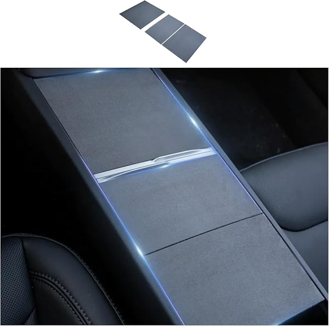 frani Center Console Wrap (Suede Edition) Designed for Tesla Model 3 Highland 2024-2026/Model Y Juniper 2025-2026,Tesla Center Console Cover for Model 3/Y Refresh
