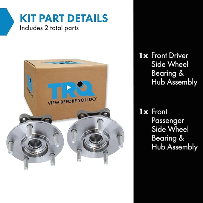 TRQ Front Driver and Passenger Side Wheel Bearing and Hub Assembly Set 2 Piece Compatible with 14-18 Mazda 3 Japan Built Models 1st VIN Digit J 14-18 3 Mexico Built Models 1st VIN Digit 3 16-21 CX-3