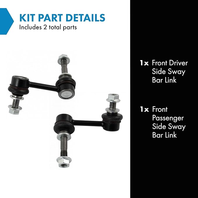 TRQ Front Left and Right Sway Bar Link Set 2 Piece Compatible with 06 Lexus GS300 Rear Wheel Drive 07-11 GS350 Rear Wheel Drive 06-07 GS430 07-11 GS450h 08-11 GS460 09-15 IS250 Rear Wheel Drive