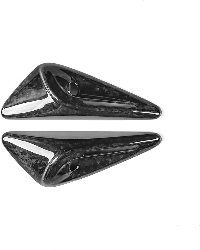 NVCNX for 2025 2026 Tesla Model 3/Y Highland Juniper Accessories Hard Rigid Real Carbon Fiber Side Camera Protection Cover Car Exterior Trim 2PCs, Fit for HW4.0, Glossy, Forged Carbon Fiber, not ABS