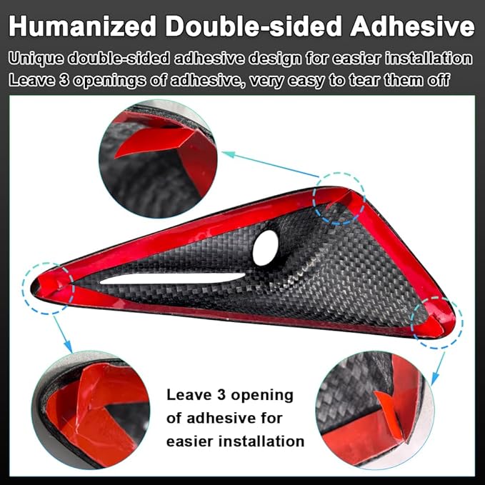 for Model Y Juniper HW4.0 Side Camera Full Cover Protection 2024 Tesla Model 3 Highland - Compatible with Tesla Accessories Carbon Fiber Turn Signal Covers(2Pcs Black Glossy Carbon Fiber Full Cover)