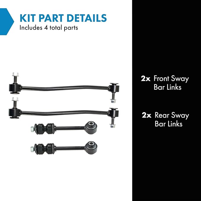 TRQ Sway Bar Stabilizer Link Set Front & Rear Compatible with 05-07 F-250 Super Duty F-350 Super Duty