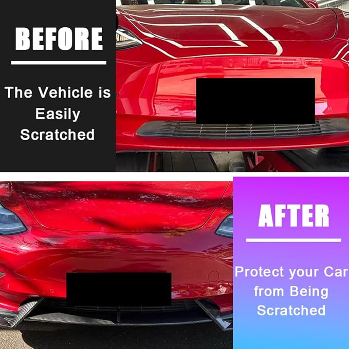 Front Bumper Lip Splitter Spoiler for 2017-2023 Tesla Model 3 Front Lip Air Dam Chin Spoiler Body Kit for Model 3 Accessories (Carbon Fiber Style)