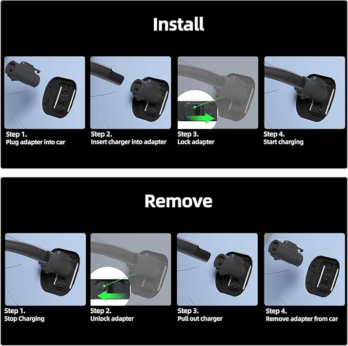 ELEGRP 80A Tesla to J1772 Adapter, NACS to J1772 EV Charger Adapter for Level 2 Charging, Compatible with Tesla High Powered Connector, Destination Charger, Mobile Connector, with Carry Bag