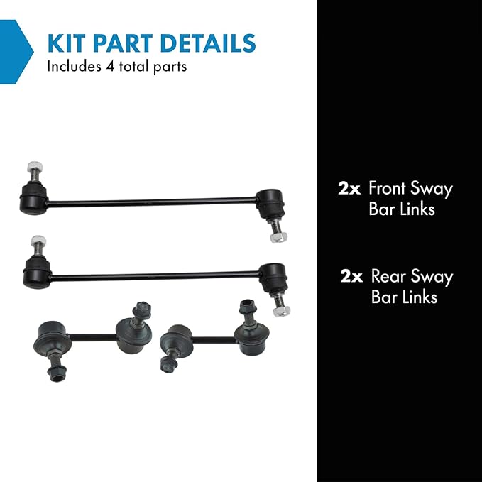 TRQ Sway Bar Stabilizer Link Set Front & Rear Compatible with 2011-2014 Chrysler 200 2007-2010 Sebring 2008-2014 Dodge Avenger