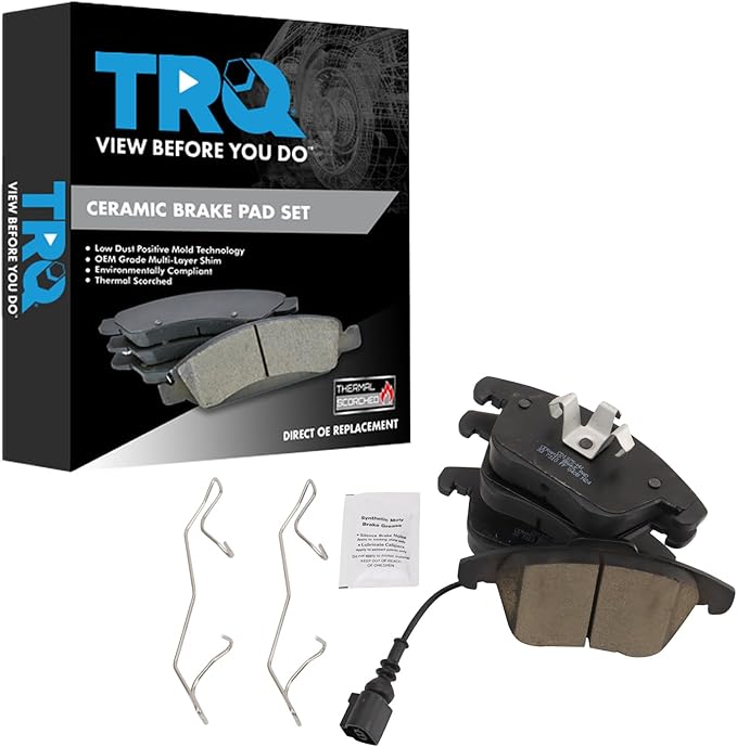 TRQ Front Brake Pads Ceramic Compatible with 2015-2018 Audi Q3 2015-2018 Q3 Quattro 2012-2020 Volkswagen Passat 2009-2017 Tiguan 2017-2018 Tiguan Limited