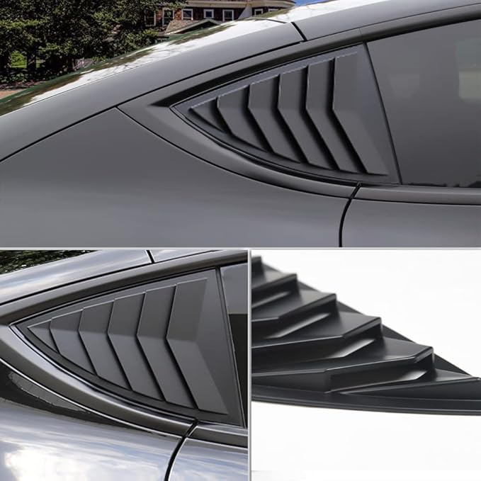 YHCDSEA for Model Y Side Window Louver Cover Sport Style for Tesla Model Y 2021 2022 2023 2024 2025 2026 Accessories (Matt Black)