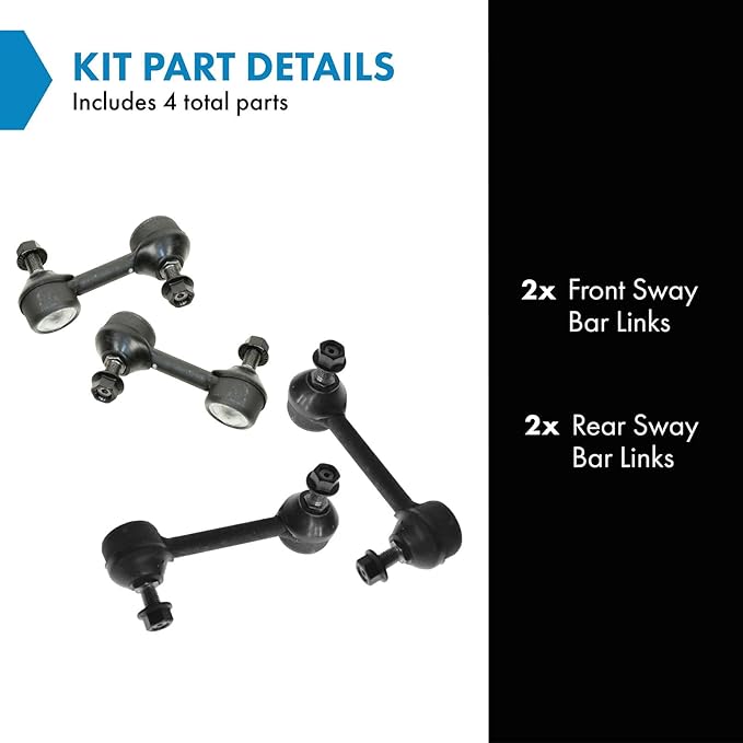 TRQ Front & Rear Sway Bar Stabilizer Link Set Compatible with 2004-2008 Acura TSX 2005-2007 Honda Accord