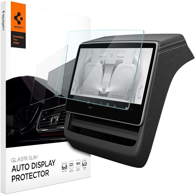 Spigen Tempered Glass Screen Protector [GlasTR Slim] designed for Tesla Model 3 (2024/2025/2026), Model Y Juniper (2025/2026) 8" Rear Touchscreen - Matte/Anti Finger Print