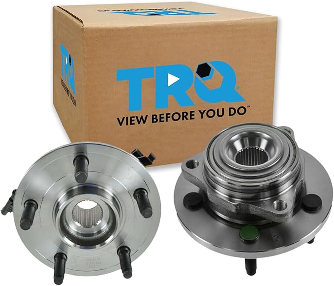 TRQ 2 Piece Front Wheel Bearing & Hub Assembly Set Compatible with 2005-2010 Dodge Dakota