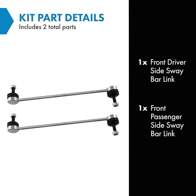 TRQ Front Sway Bar Stabilizer Link Set Compatible with 2012-2019 Fiat 500