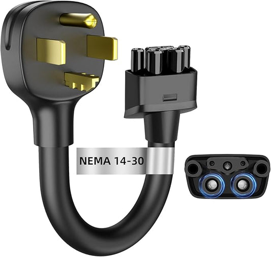 for Tesla NEMA 14-30 Adapter, 250V 24A Nema 14-30 Adapter for Tesla Gen 2, Heavy-Duty 17.5mm Cable,11.8 Inch in Length Fast Charging for Tesla Model S 3 X Y Safe and Durable Black