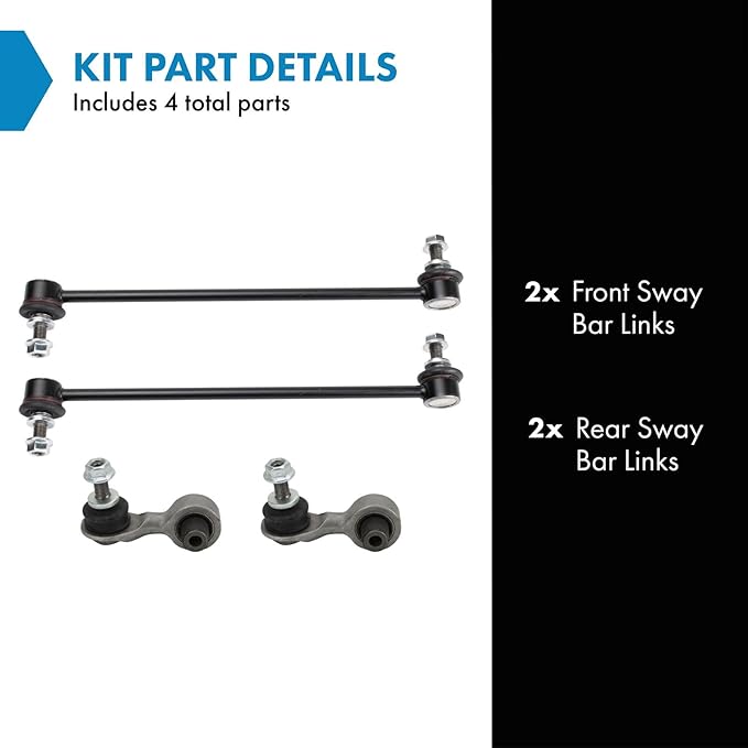 TRQ Front & Rear Sway Bar Stabilizer Link Set Compatible with 2017-2022 Honda CR-V