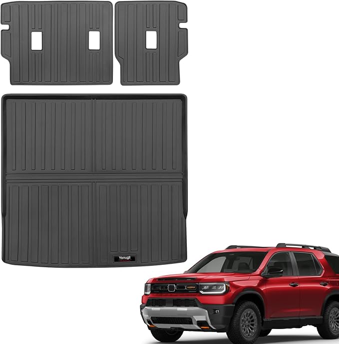 Custom for 2026 Honda Passport Cargo Mats Trunk Liner and Rear Seat Backrest Mats All Weather TPE Protection Mat Accessories (for 2026 Honda Passport)