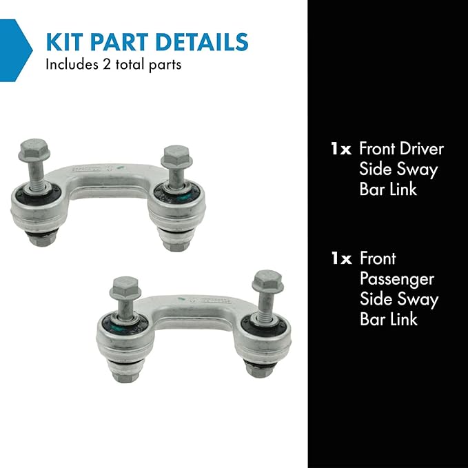 TRQ Front Sway Bar Stabilizer Link Set Compatible with 1996-2009 Audi A4 A4 Quattro 1998-2004 A6 A6 Quattro 2007-2008 RS4 2003 RS6 2000-2009 S4 2002-2003 S6 1998-2005 Volkswagen Passat