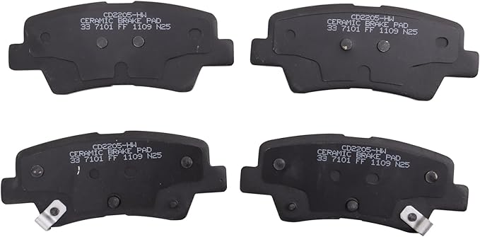 TRQ Rear Brake Pads Ceramic Compatible with 2019-2021 Hyundai Veloster 2019-2022 Kia Forte 2019-2021 Niro EV