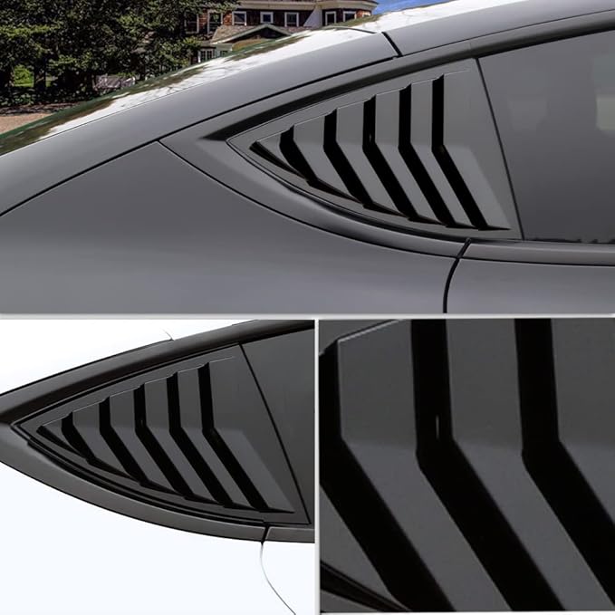 YHCDSEA for Model Y Side Window Louver Cover Sport Style for Tesla Model Y 2021 2022 2023 2024 2025 2026 Accessories (Glossy Black)