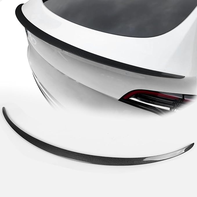 Spoiler Fit for 2020-2024 Tesla Model Y | Carbon Fiber OEM-Style Rear Wing | Easy Drill-Free Installation