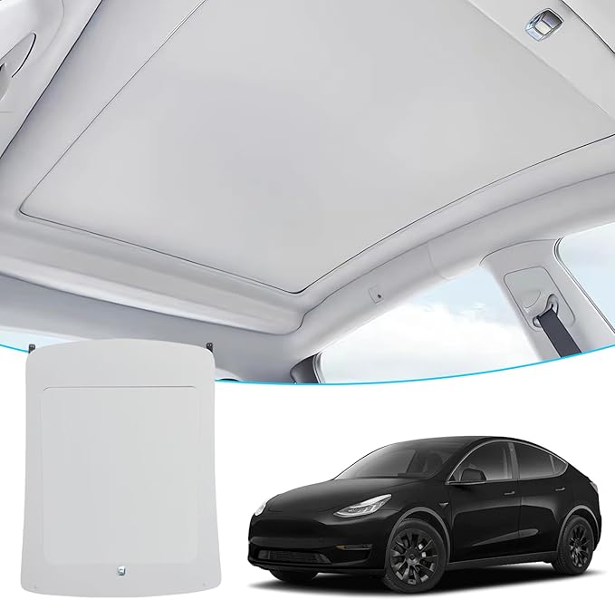 Electric Sunshade Roof for 2019-2024 Tesla Model Y, Retractable Sun Visor, 5-Layer 99.9% UV Protection, Silent Motor