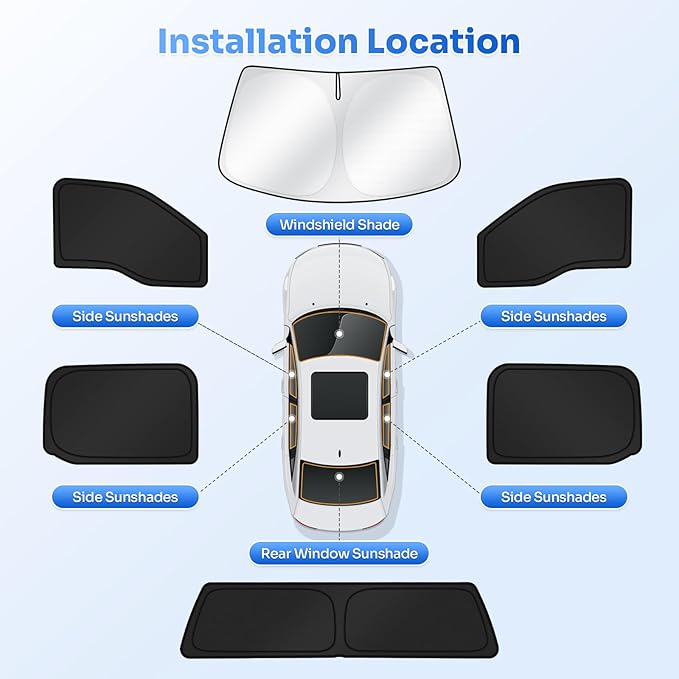 Window Shades for 2015-2020 Ford F150 4 Door Accessories Windshield Sun Shade Side Rear Window Cover Sunshade Sun Visor Shield Privacy Protection for Camping Keep Vehicle Cool Black 6PCS