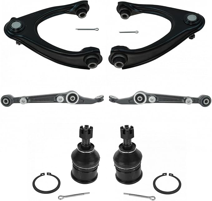 TRQ Front Upper and Lower Control Arm with Ball Joint Set 6 Piece Compatible with 1996-2000 Honda Civic