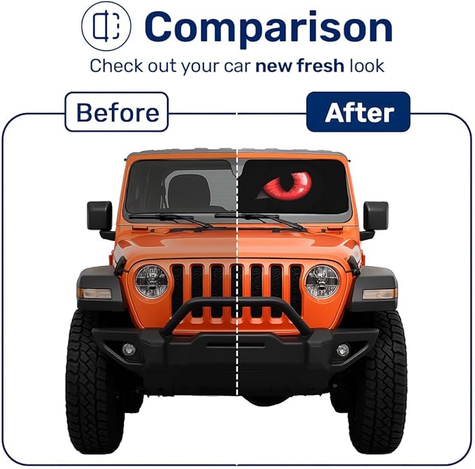 Horror Windshield Sun Shade for Car SUV Truck (55x30 Inches), Front Window Visor for Windows, Protector Blocks UV
