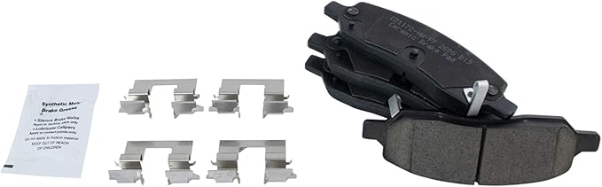 TRQ Rear Brake Pads Ceramic Hardware Wear Sensor Compatible with 2006-2011 Buick Lucerne 2006-2011 Cadillac DTS