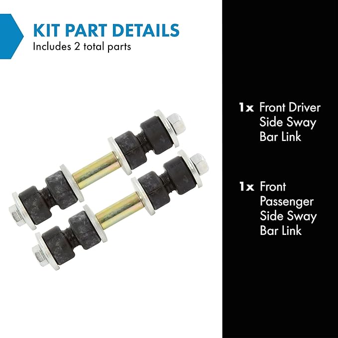 TRQ Front Sway Bar Stabilizer Link Set Compatible with 1980-1983 Nissan 200SX 1987-1995 Pathfinder 1982-1985 Toyota Celica 1971-1983 Corolla 1979-1982 Corona 1983-1984 Cressida 1986 Supra