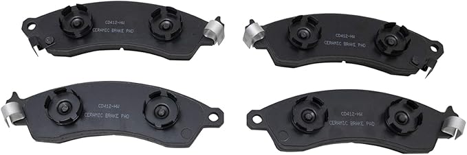 TRQ Front Ceramic Brake Pad Set Compatible with 03-04 Ford Mustang SVT Cobra 94-01 Mustang SVT Cobra 00 Mustang SVT Cobra 95 Mustang SVT Cobra 01 Mustang GT 88-96 Chevrolet Corvette