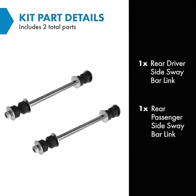 TRQ Rear Sway Bar Stabilizer Link Set Compatible with 1980-1988 American Motors Eagle 1986-2007 Ford Taurus 1984-1994 Lincoln Continental 1984-1992 Mark VII 1986-2005 Mercury Sable