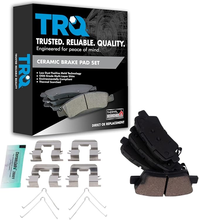 TRQ Front Brake Pads Ceramic Compatible with 2018-2021 Hyundai Accent Kia Rio