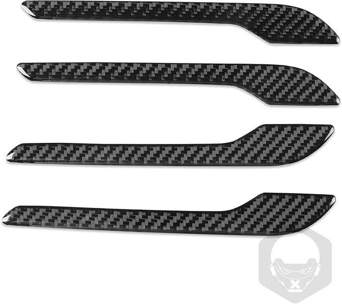 Carbon Fiber Stickers Door Handle Decoration Cover Car Exterior Trim Compatible with Tesla Model 3 2024 Accessories Anti-Scratch Strip Anti-Kick Film Decorative Stickers