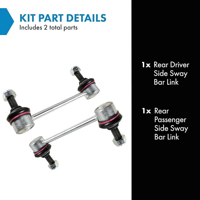 TRQ Rear Sway Bar Stabilizer Link Set Compatible with 2001-2009 Volvo S60 1999-2006 S80 2001-2007 V70 2003-2007 XC70 2003-2014 XC90