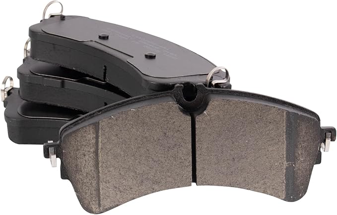 TRQ Rear Ceramic Brake Pad Set Compatible with 20-24 Ford Transit-150 20-24 Transit-250 20-24 Transit-350 20-23 Transit-350 HD with 11000lb Axle with Vented Rear Rotors 23-24 E-Transit
