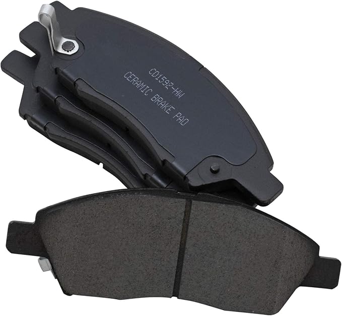 TRQ Front Brake Pads Ceramic Hardware Wear Sensor Compatible with 2012-2019 Nissan Versa 2014-2019 Versa Note 2015-2017 Micra