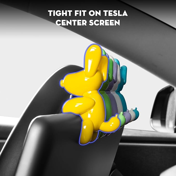 5PCS Dog Mode Mini Screen Decoration for Tesla Model Y Juniper Funny Ornament Decors for 2017-2026 Tesla Model Y and Model 3 Interior Accessories (Macaron Color with Gift Box)