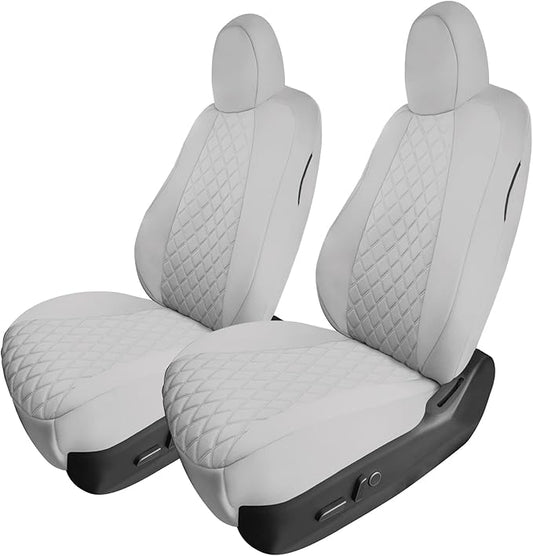 FH Group Custom Fit Car Seat Covers Specifically Made for 2017–2023 Tesla Model 3 Front Set Solid Gray Ultraflex Neoprene Car Seat Covers, Waterproof Automotive Seat Covers, Tesla Accessories