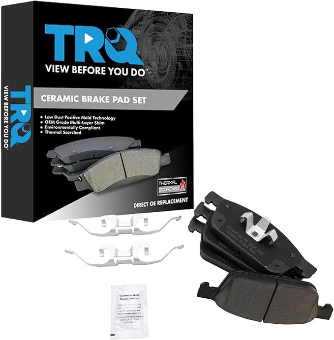 TRQ Front Brake Pads Ceramic Hardware Compatible with 2013-2017 Ford Escape 2014-2023 Transit Connect