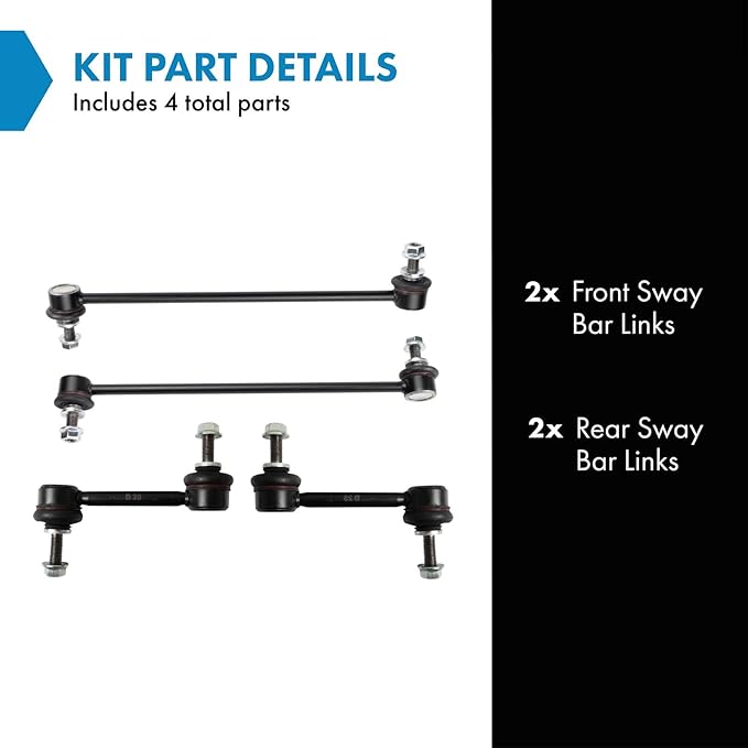TRQ Front & Rear Sway Bar Stabilizer Link Set Compatible with 2017-2022 Honda CR-V