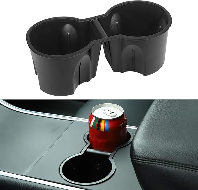Motrobe Tesla Model Y Tesla Model 3 Center Console Cup Holder Inserts [Seamless Fit for Console] 2017-2020 Model 3 Model Y NOT FIT 2021 Model 3