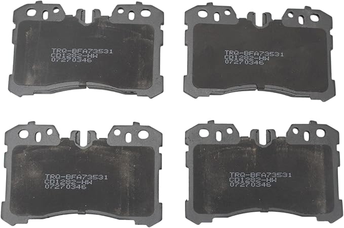 TRQ Front Ceramic Brake Pad Set Compatible with 2007-2013 Lexus LS460 2016-2017 LS460 2008-2016 LS600h 2018-2024 LS500 2018-2024 LS500h 2021-2024 Toyota Mirai